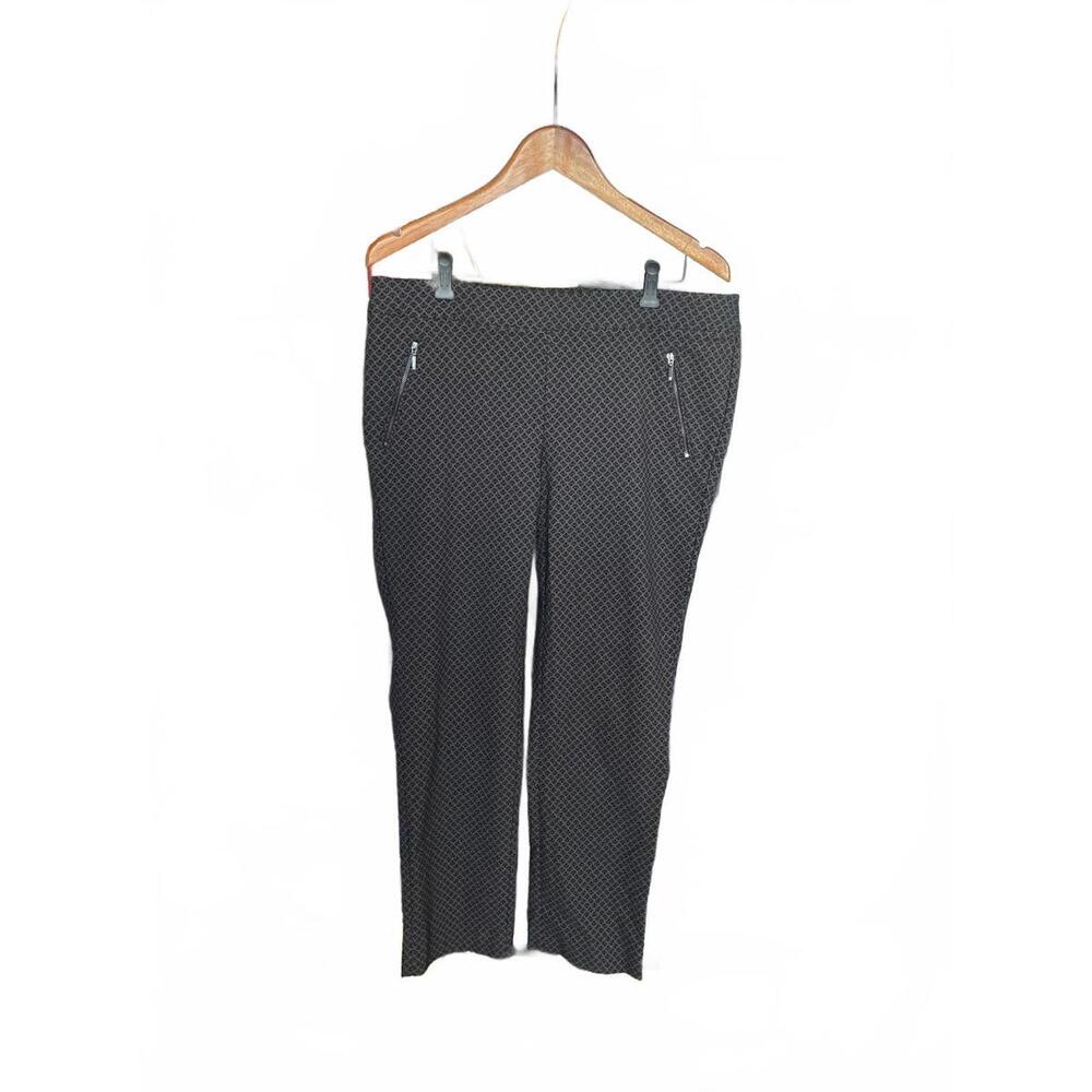 Michel Studio Alexa Cropped Brown Black Dress Pants Size 18P Petite